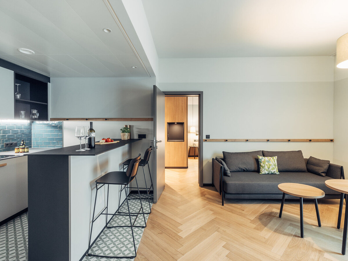 Apartment mit Wohnbereich — möbliertes Apartment auf Zeit in Graz, 50–55 m², Kurzzeitmiete über IMMOXX