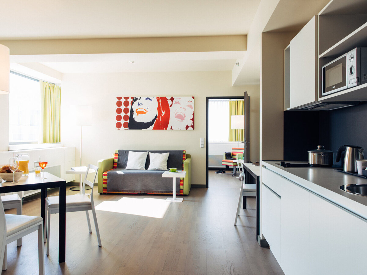 Apartment mit Wohn- & Schlafbereich — möbliertes Apartment auf Zeit in Wien, 45–50 m², Kurzzeitmiete über IMMOXX